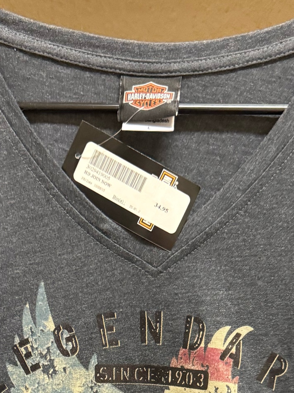 Harley-Davidson Black and Orange Logo Tee
